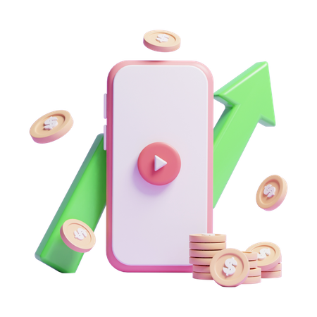 Video Growth  3D Icon