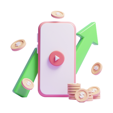 Video Growth  3D Icon