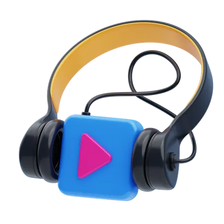 Video Headphones  3D Icon