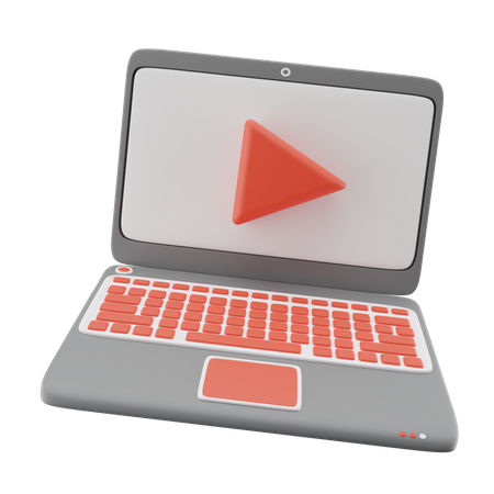 Video im Laptop  3D Icon