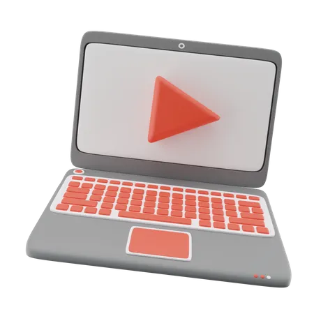 Video In Laptop 3D Icon
