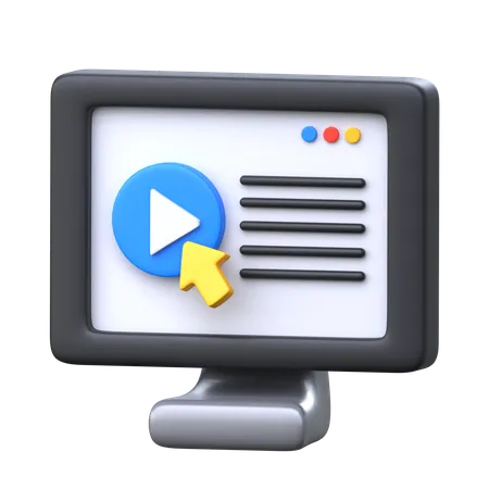 Video Lesson 3 D E Learning Icon 3D Icon
