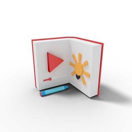 Videolibro de aprendizaje  3D Illustration