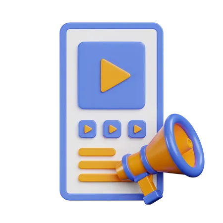Marketing vidéo  3D Icon