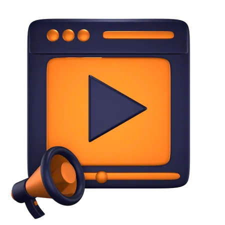 Marketing de vídeo  3D Icon