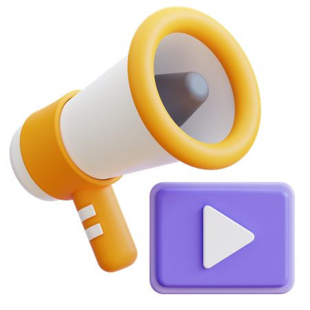 Marketing de vídeo  3D Icon