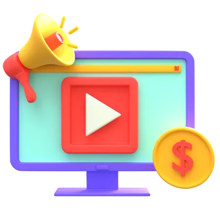 Video Marketing  3D Icon