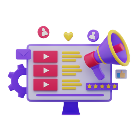 Video Marketing  3D Illustration