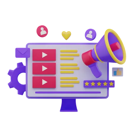 Video Marketing  3D Illustration