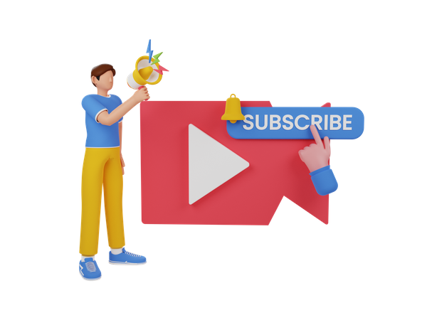 Video marketing  3D Illustration