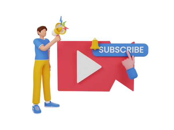 Video marketing  3D Illustration