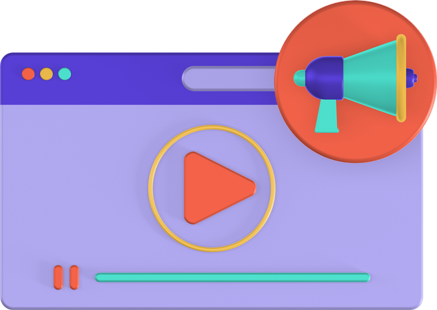 Video Marketing  3D Illustration