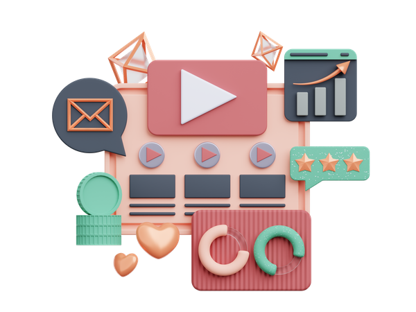 Video Marketing 3D Icon