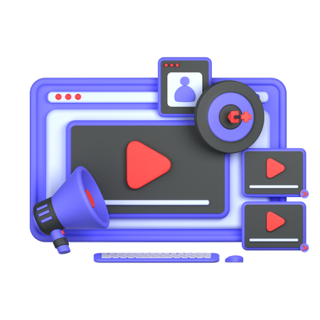 Video Marketing  3D Illustration