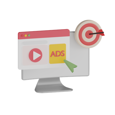 Video Marketing Target  3D Icon