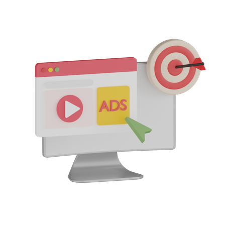 Video Marketing Target 3D Icon