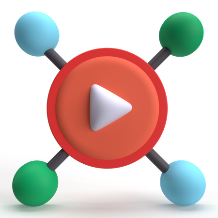 Videonetzwerk  3D Icon