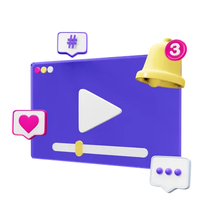 Notificación de vídeo  3D Icon