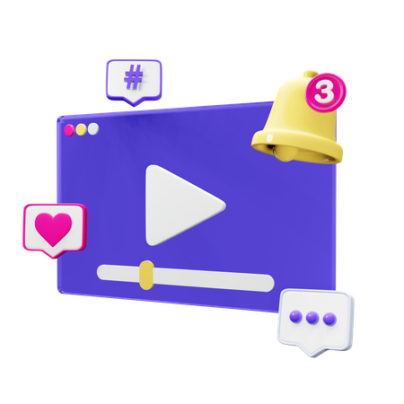 Video Notification  3D Icon