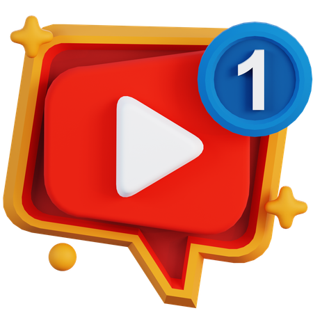 VIDEO NOTIFICATION  3D Icon