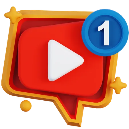 VIDEO NOTIFICATION  3D Icon