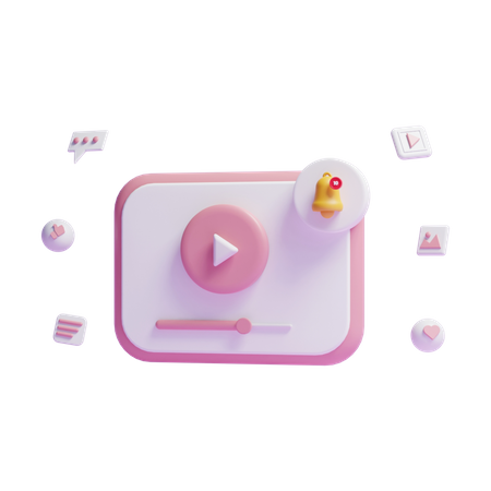 Video Notification  3D Icon