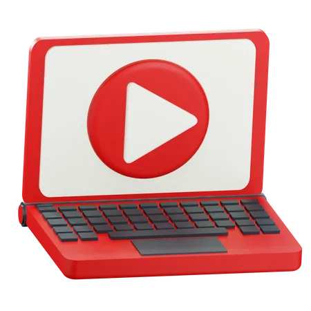 Video On Laptop  3D Icon