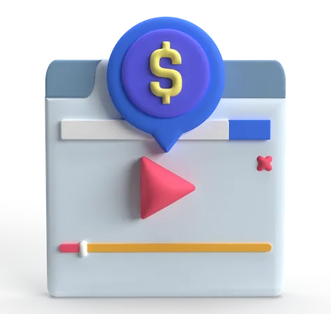 Video Paycheck  3D Icon