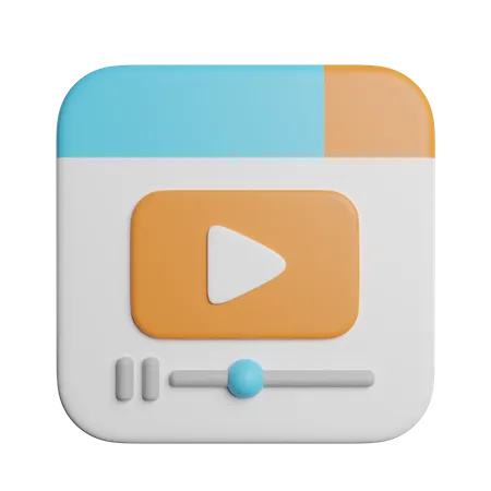 Video Player Media 3D Icon