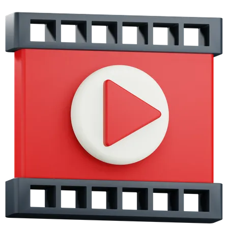 3 D Video Player Icon Illustration With Transparetnt Background 3D Icon