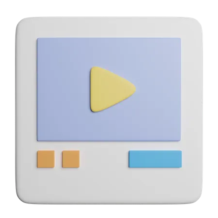Video Player Streaming 3D Icon