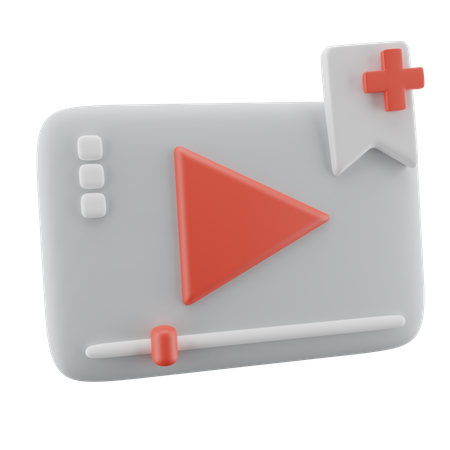 Video Player And Playlist  3D Icon