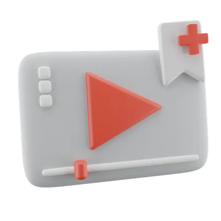 Video Player And Playlist  3D Icon