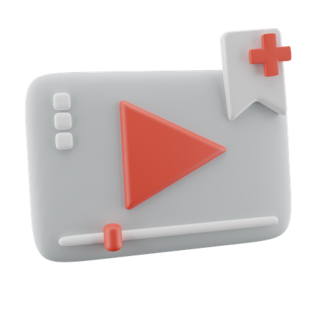 Video Player And Playlist 3D Icon