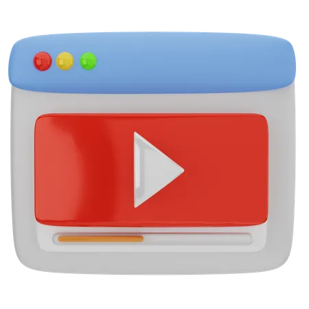 Video Player in Social Media Marketing  3D Icon