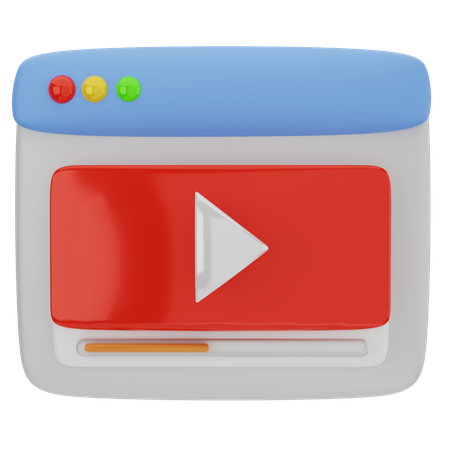 Video Player in Social Media Marketing  3D Icon