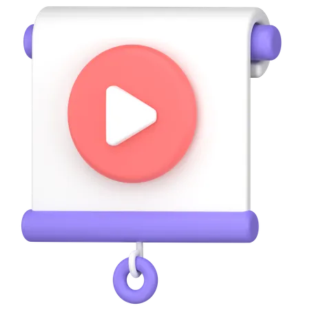 Playing Video During Presentation 3D Icon