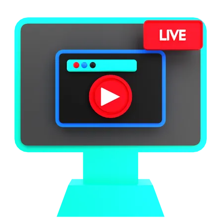 3 D Video Podcast Live 3D Icon