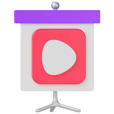 비디오 프레젠테이션  3D Icon