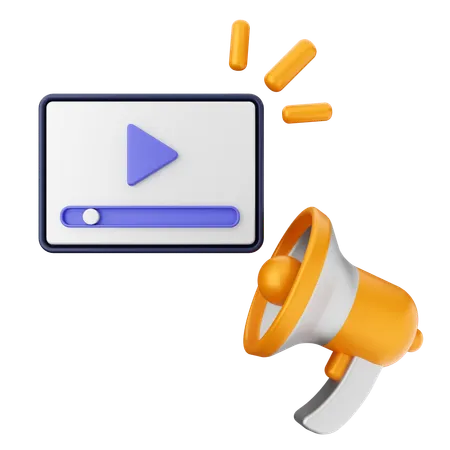 Promoción de vídeo  3D Icon