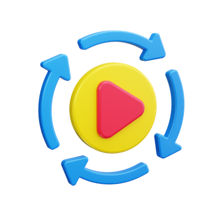 Retroceder vídeo  3D Icon