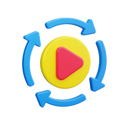 Retroceder vídeo  3D Icon