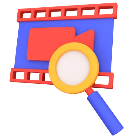 Video Search 3D Icon