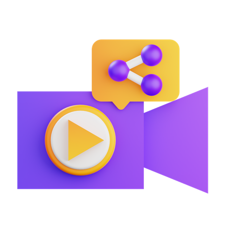 Video Sharing  3D Icon