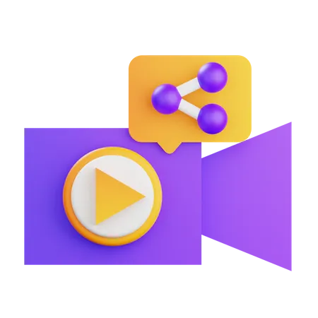 Video Sharing  3D Icon