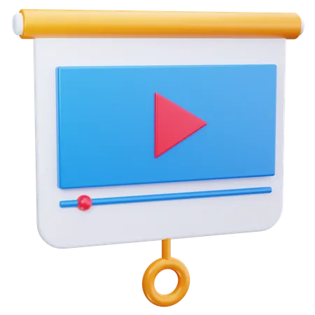 Video Slide  3D Icon