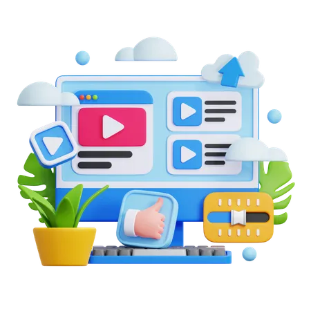 Video Streaming  3D Illustration