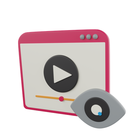 Video Views  3D Icon