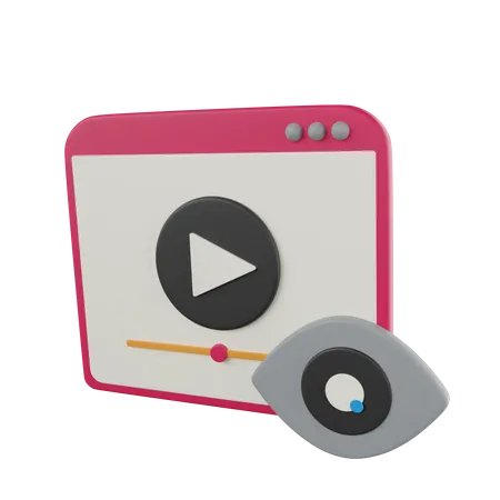 Video Views  3D Icon