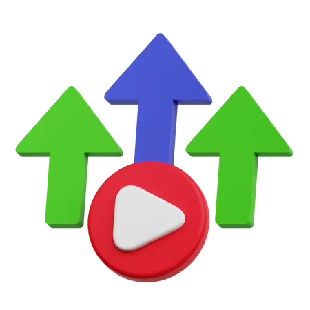 Videowachstum  3D Icon